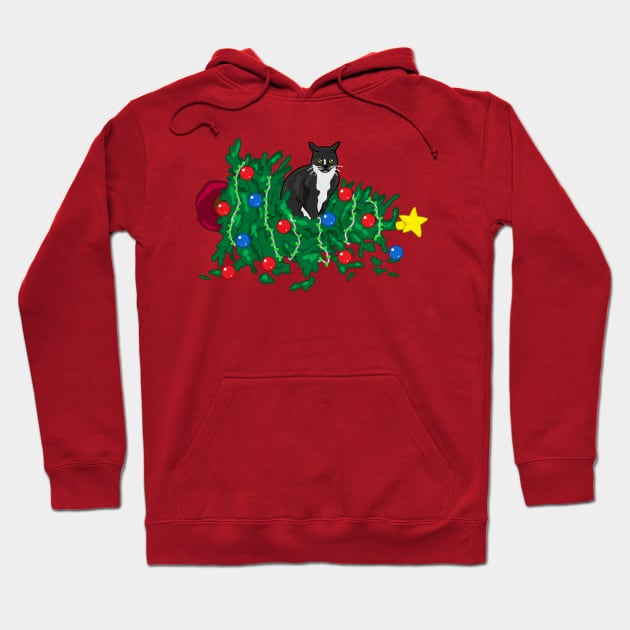 Cat Hates Your Tree - tuxedo Hoodie by CCDesign